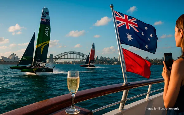 Guests enjoying the view from the deck of a Constellation Cruise